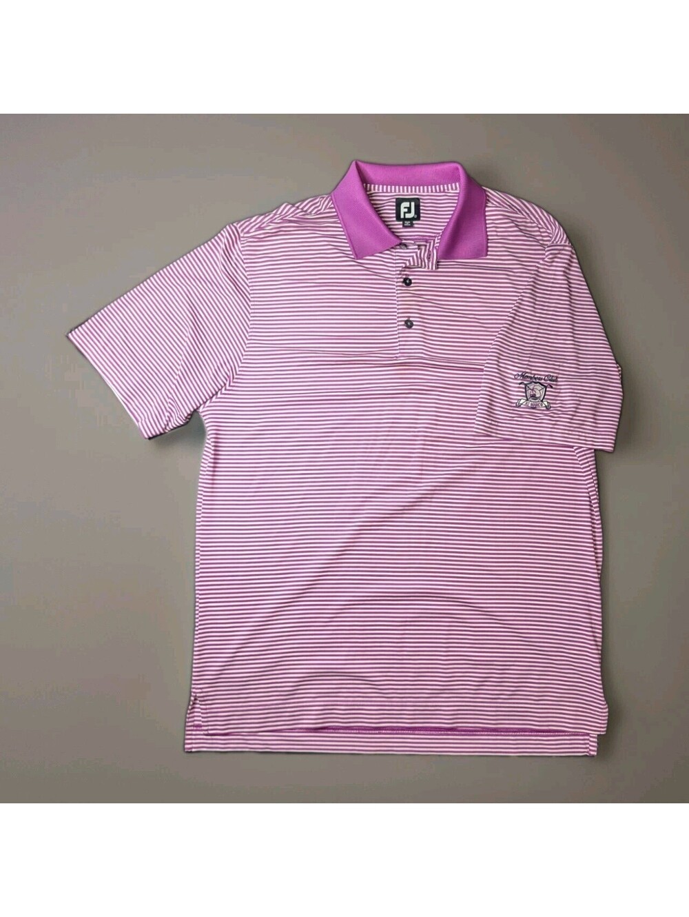 Footjoy Golf Polo Purple Stripe Large Members Club At Marco